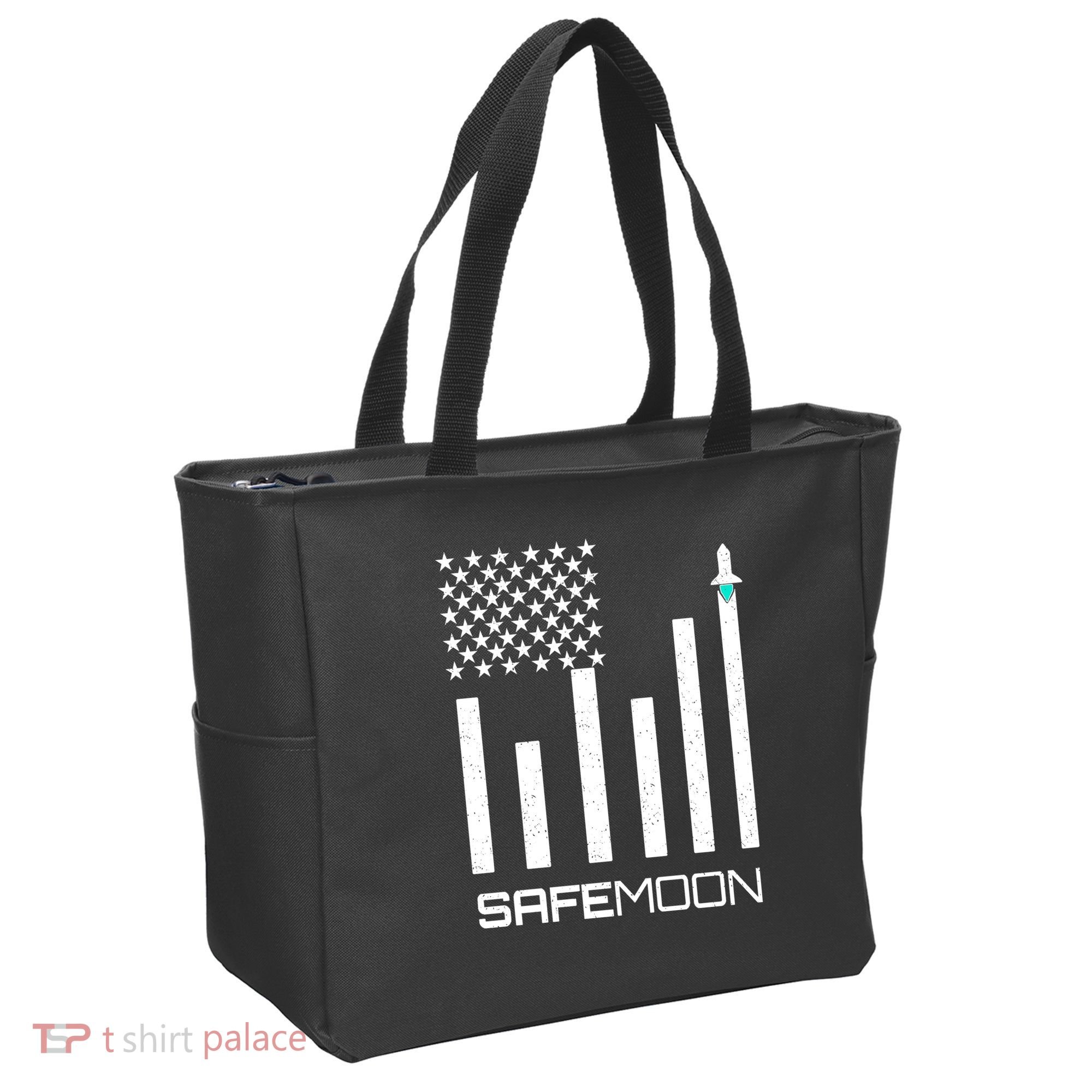 Safemoon To The Moon Crypto Blockchain Flag Tote Bag