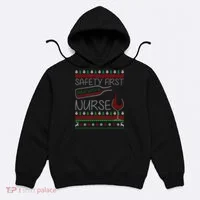 Safety First Drink With A Nurse Ugly Sweater Hoodie thumb 0