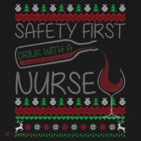 Safety First Drink With A Nurse Ugly Sweater Backpack thumb 2