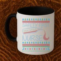 Safety First Drink With A Nurse Ugly Sweater Coffee Mug thumb 2