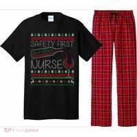 Safety First Drink With A Nurse Ugly Sweater Pajama Set thumb 0