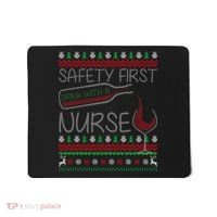 Safety First Drink With A Nurse Ugly Sweater Mousepad thumb 0
