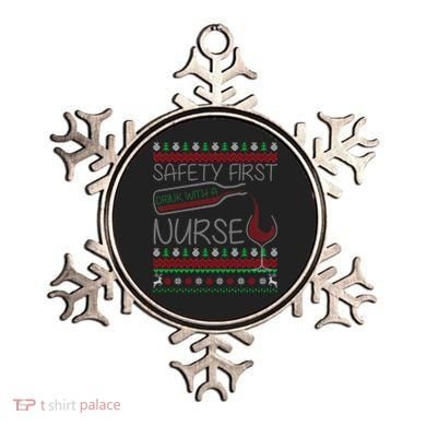Safety First Drink With A Nurse Ugly Sweater Ornament