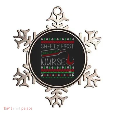 Safety First Drink With A Nurse Ugly Sweater Ornament