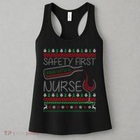 Safety First Drink With A Nurse Ugly Sweater Women's Tank Top thumb 3