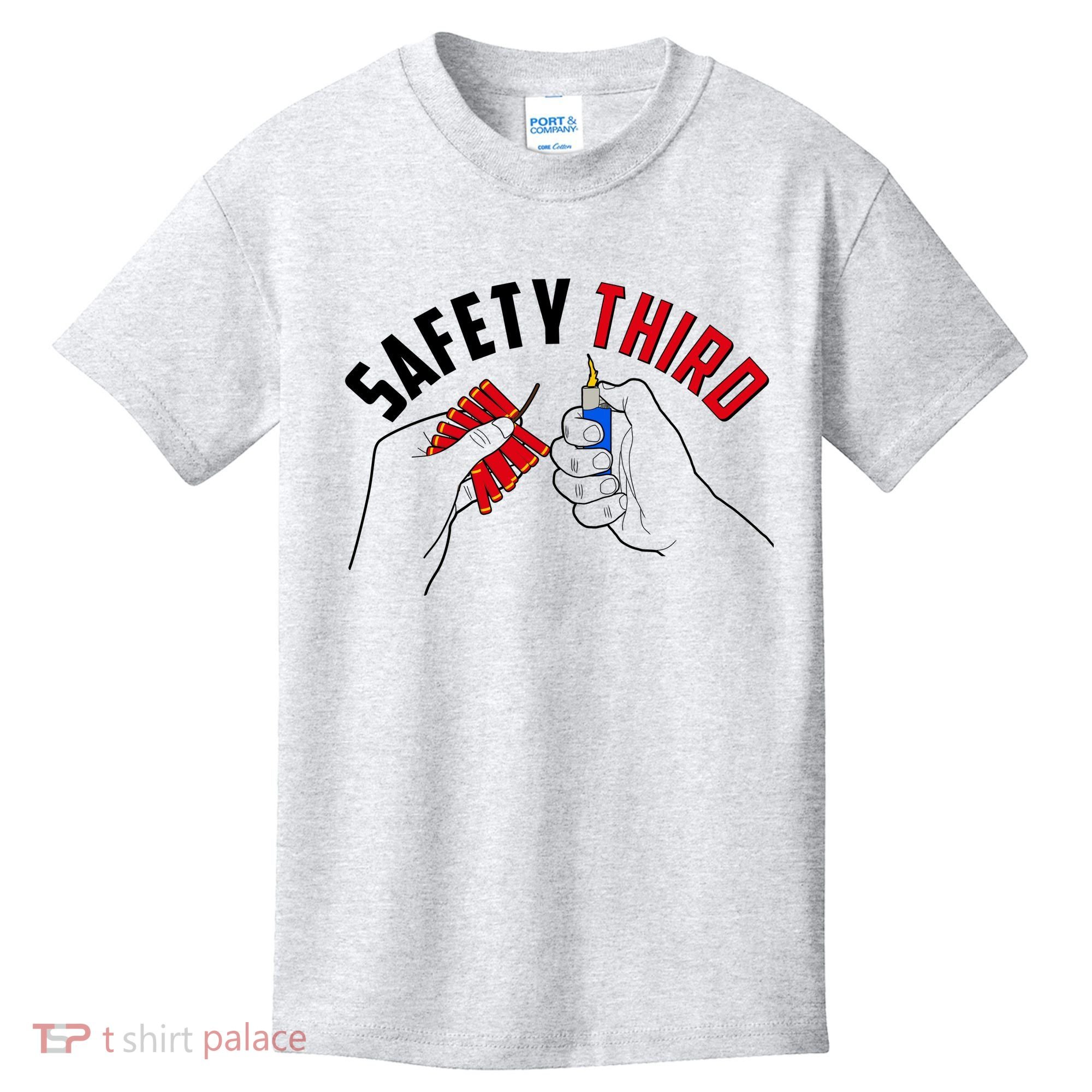 Safety Third Firecrackers Fourth of July Kids T-Shirt