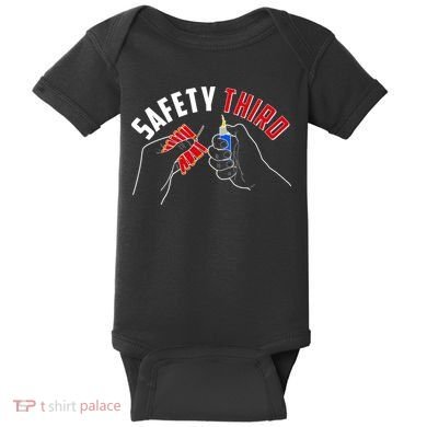 Safety Third Firecrackers Fourth of July Baby Bodysuit