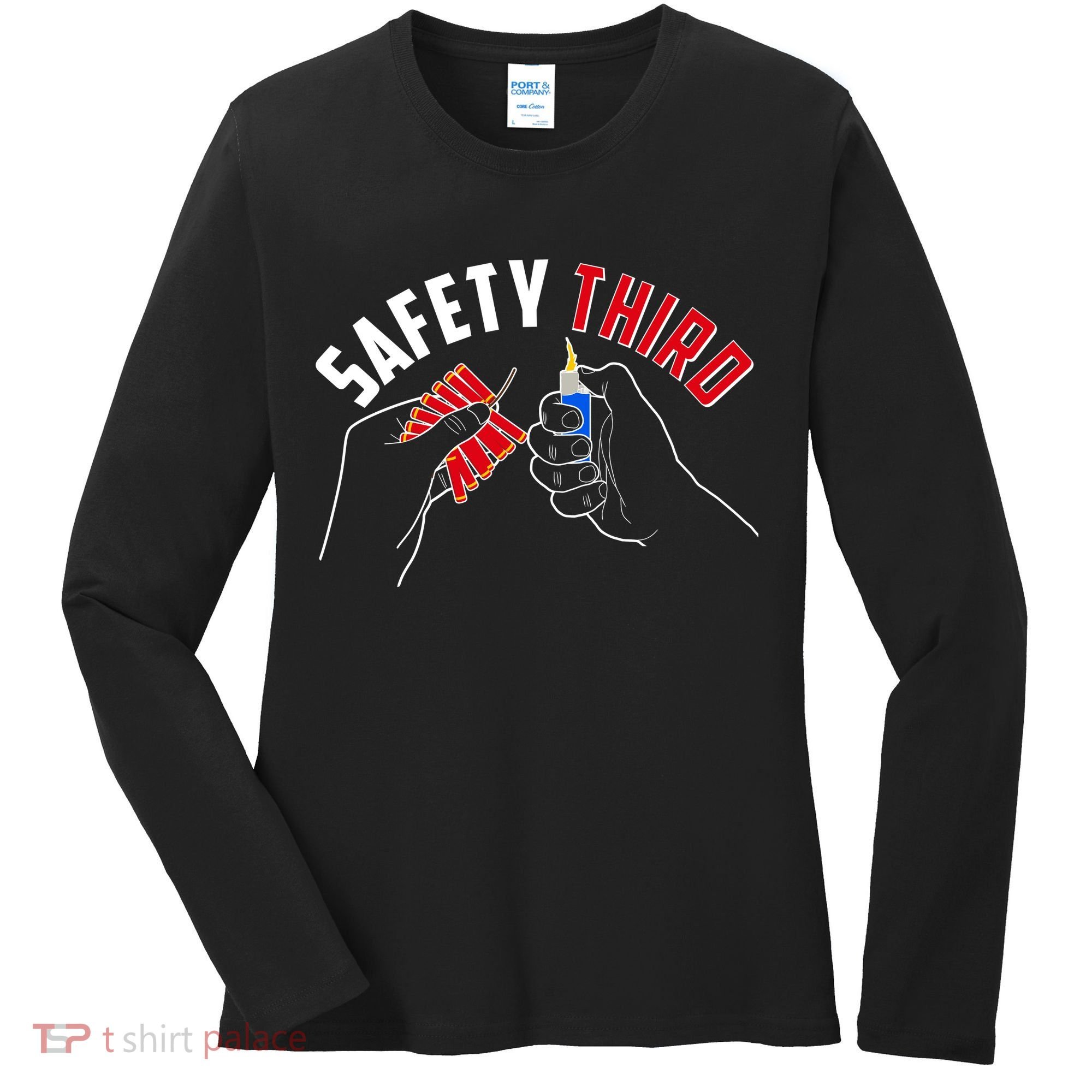 Safety Third Firecrackers Fourth of July Women's Long Sleeve Shirt
