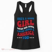 Shes A Good Girl Loves Her Mama Jesus & America Too Groovy Women's Tank Top thumb 0