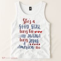 She's A Good Loves Her Mama Loves Jesus & America Too Tank Top thumb 2