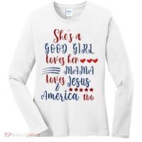 She's A Good Loves Her Mama Loves Jesus & America Too Women's Long Sleeve Shirt thumb 0