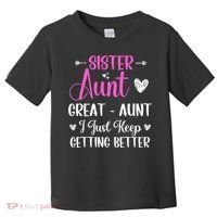 Sister aunt great aunt i just keep getting better new auntie Toddler T-Shirt thumb 0