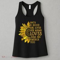 She's a good girl loves her mama jesus and america too US Women's Tank Top thumb 3