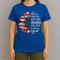 She's A Good Girl Loves Her Mama Jesus America Too T-Shirt thumb 4