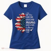 She's A Good Girl Loves Her Mama Jesus America Too Women's T-Shirt thumb 0