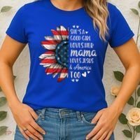 She's A Good Girl Loves Her Mama Jesus America Too Women's T-Shirt thumb 2