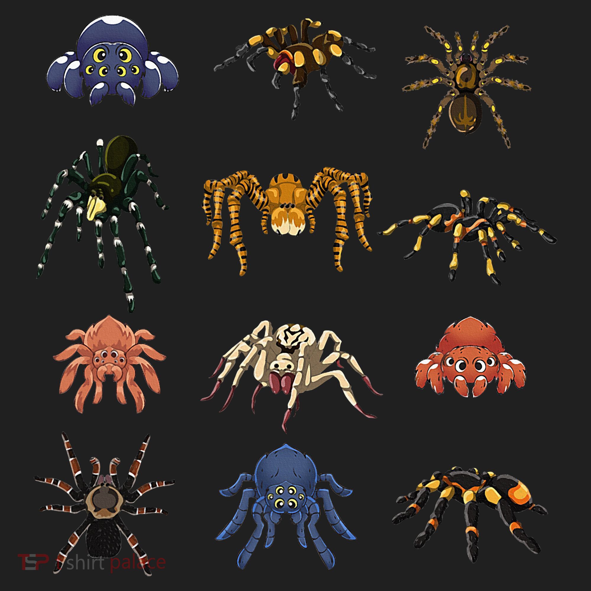 Spider Animal Gifts Black Short Sleeve  Tarantula Arthropod Spider For Arachnid Hat