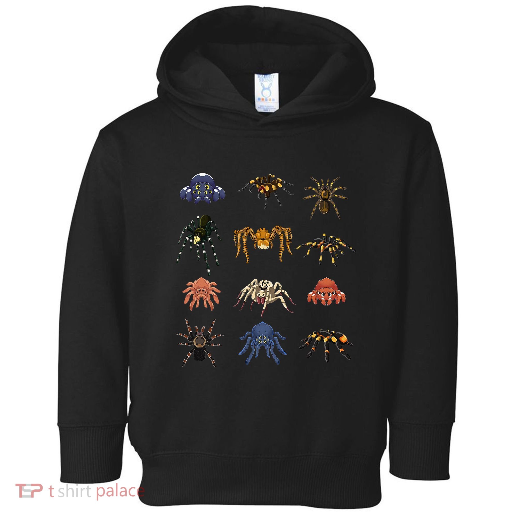 Spider Animal Gifts Black Short Sleeve  Tarantula Arthropod Spider For Arachnid Toddler Hoodie