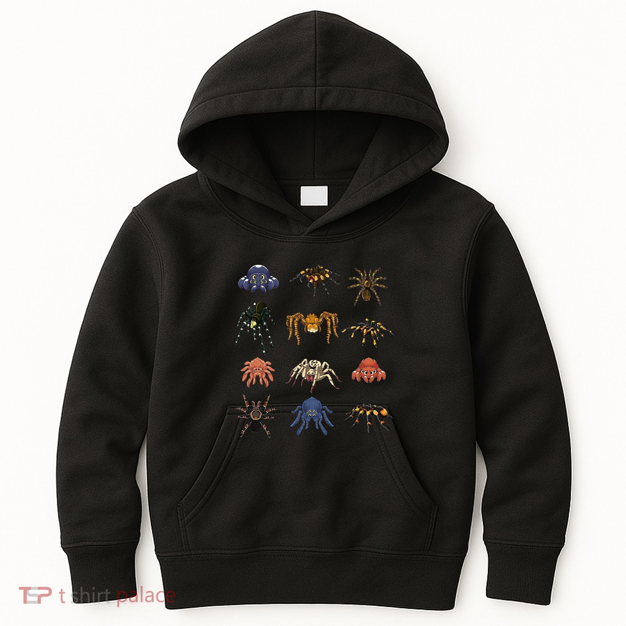 Spider Animal Gifts Black Short Sleeve  Tarantula Arthropod Spider For Arachnid Kids Hoodie