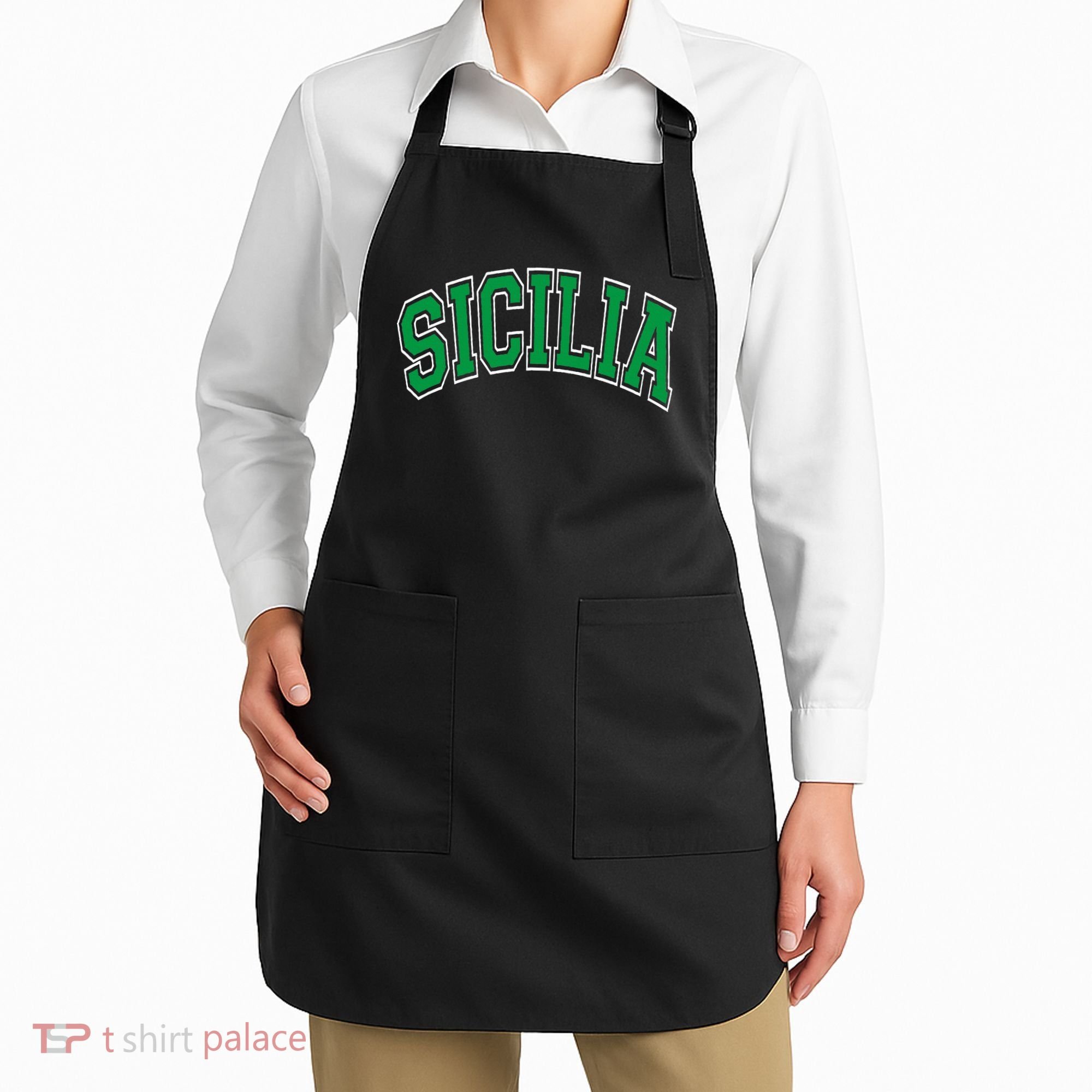 Sicilia Arched Green Apron