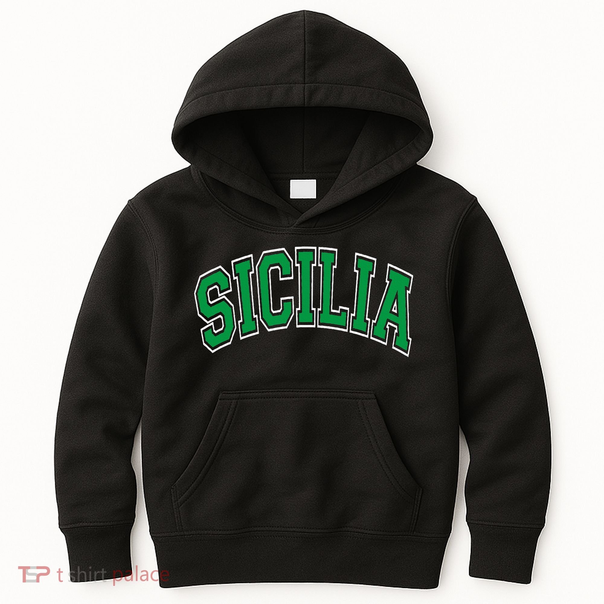 Sicilia Arched Green Kids Hoodie