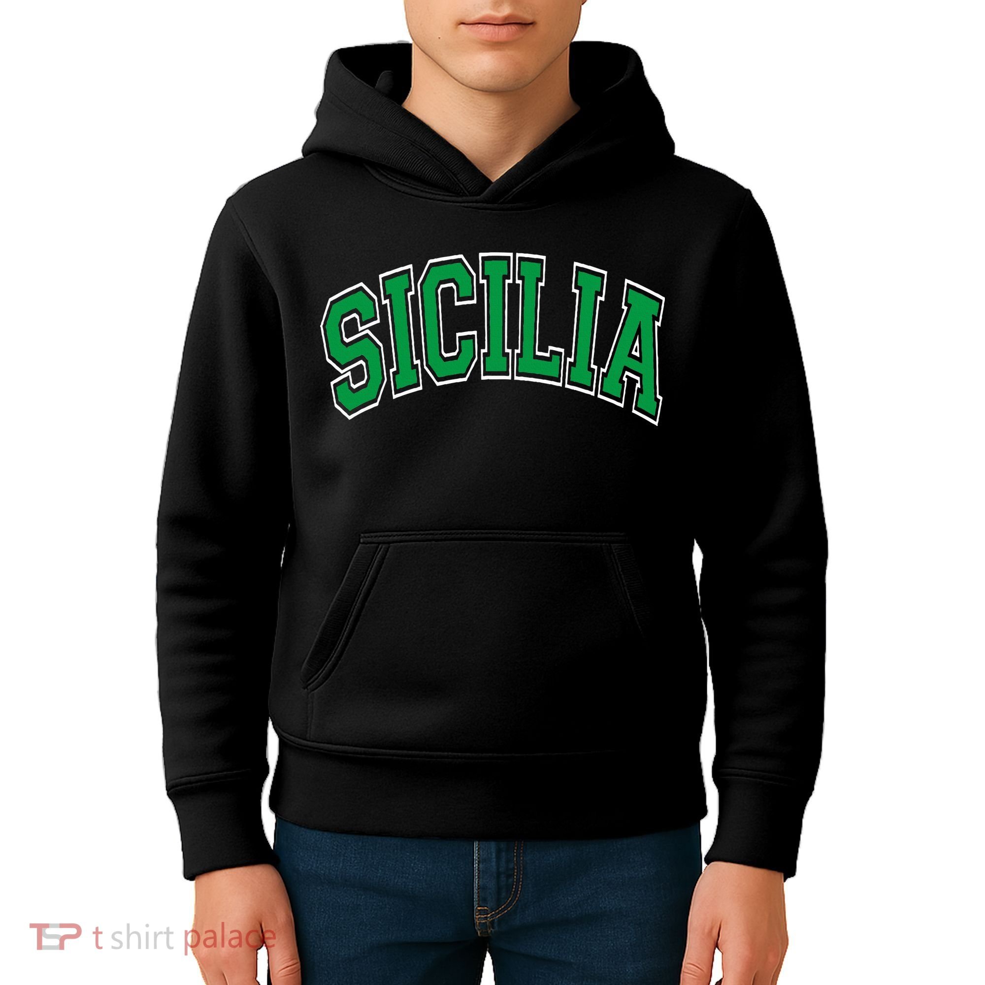 Sicilia Arched Green Kids Hoodie
