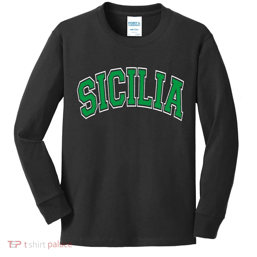Sicilia Arched Green Kids Long Sleeve Shirt