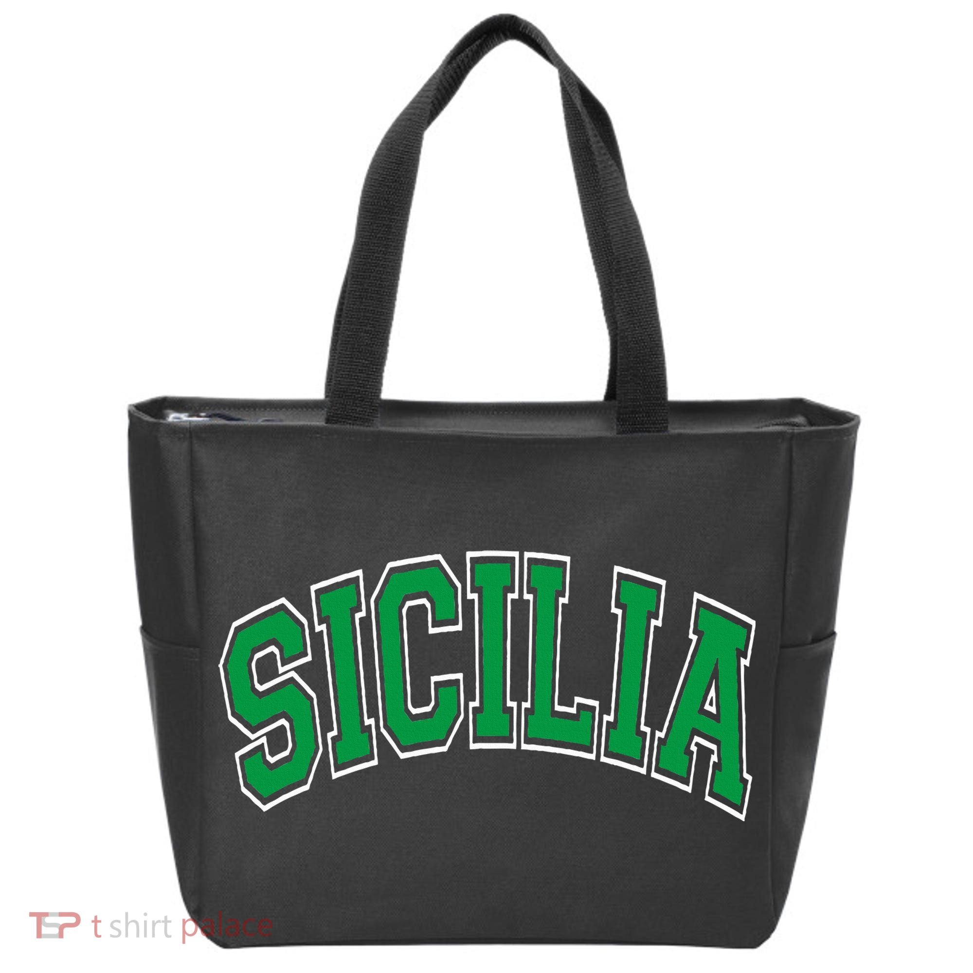 Sicilia Arched Green Tote Bag