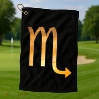 Scorpio Astrology Gift Bohemian October November Birthday Cute Gift Golf Towel thumb 1