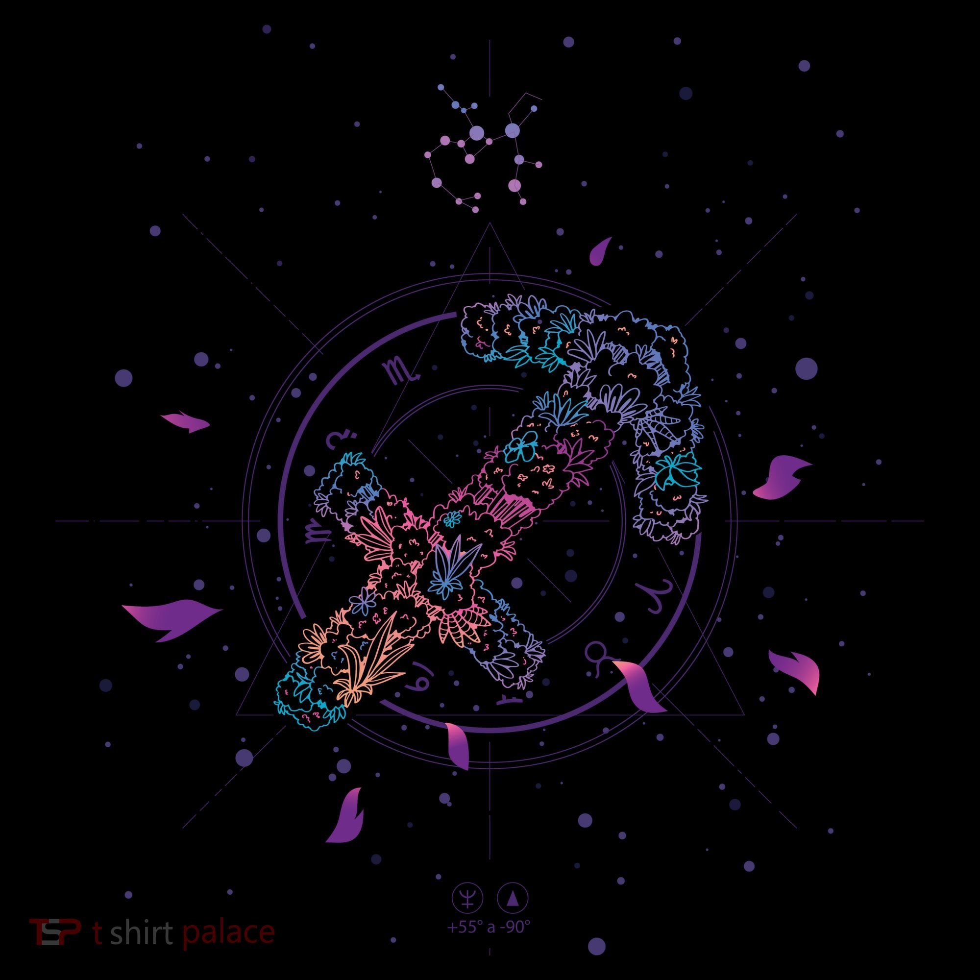 Sagittarius Floral Zodiac Women's Hoodie