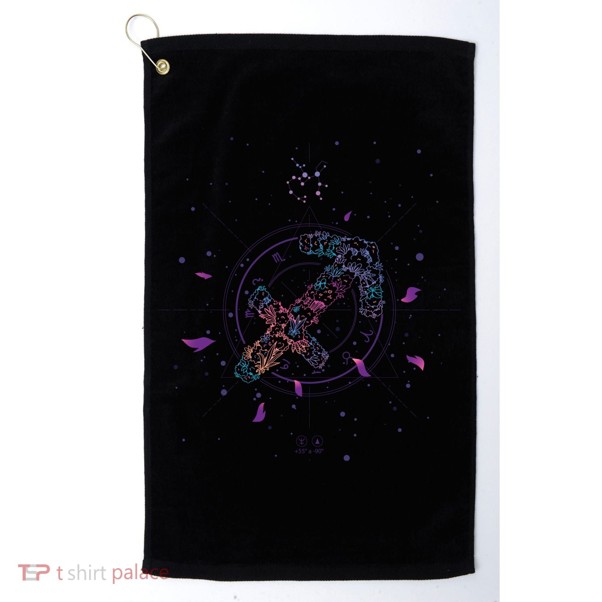Sagittarius Floral Zodiac Golf Towel