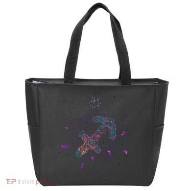 Sagittarius Floral Zodiac Tote Bag
