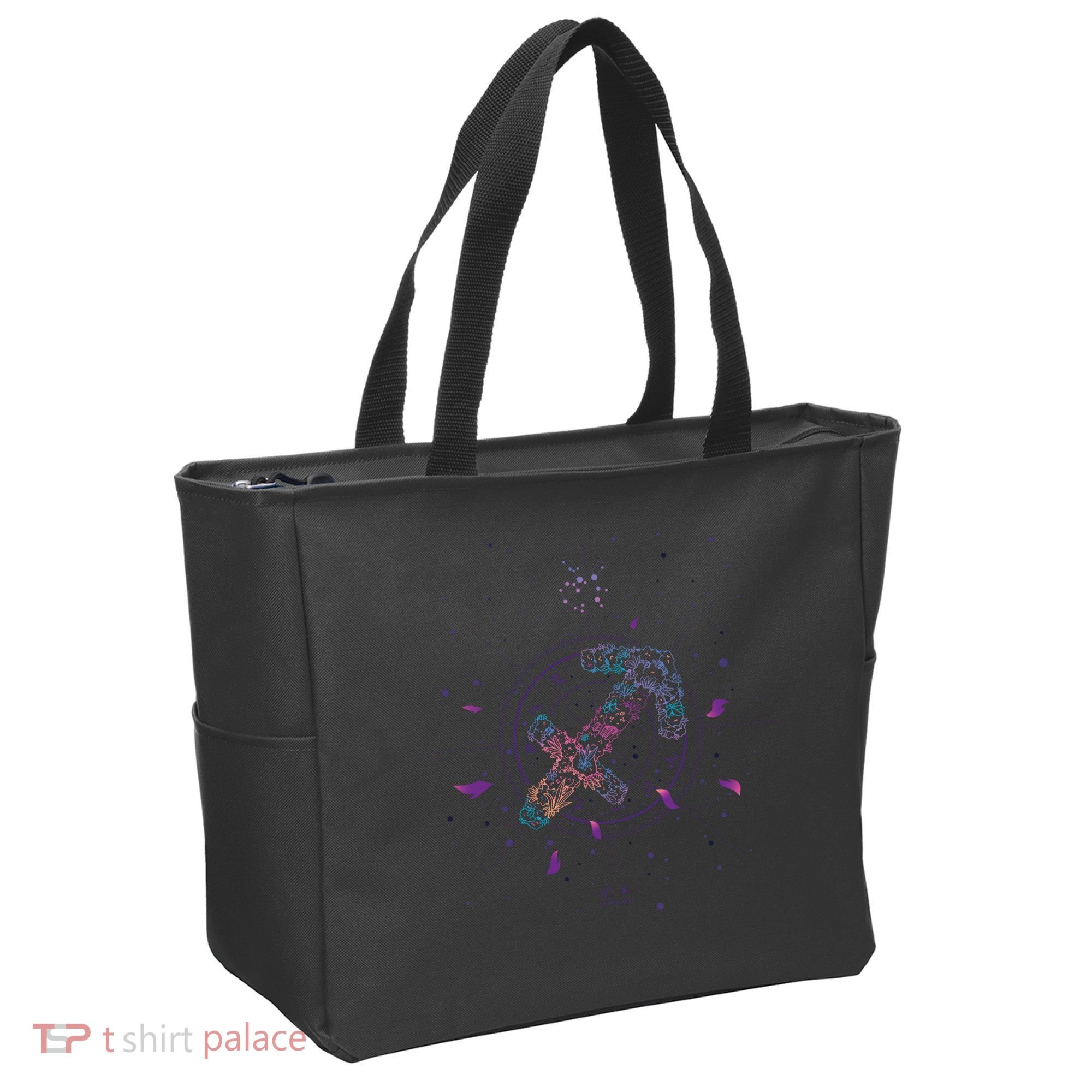 Sagittarius Floral Zodiac Tote Bag