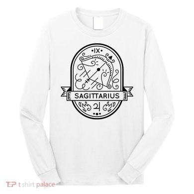 Sagittarius Zodiac Symbol Design Long Sleeve Shirt
