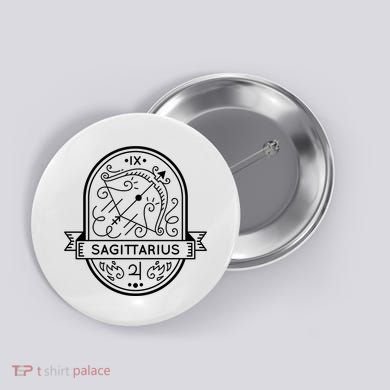 Sagittarius Zodiac Symbol Design Button