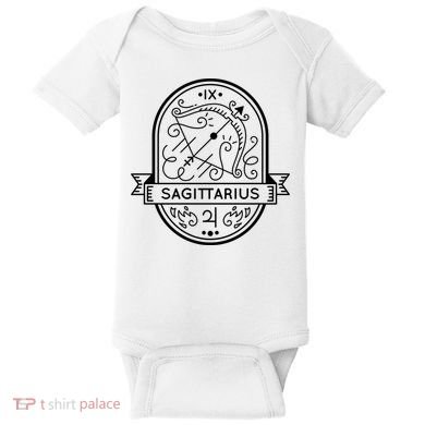 Sagittarius Zodiac Symbol Design Baby Bodysuit
