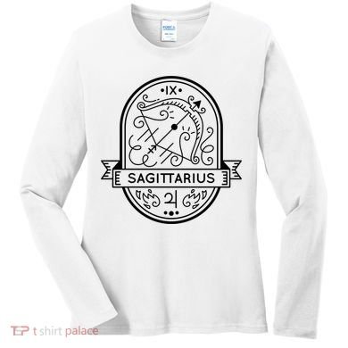 Sagittarius Zodiac Symbol Design Women's Long Sleeve Shirt