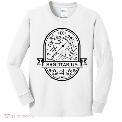 Sagittarius Zodiac Symbol Design Kids Long Sleeve Shirt