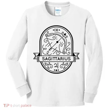Sagittarius Zodiac Symbol Design Kids Long Sleeve Shirt