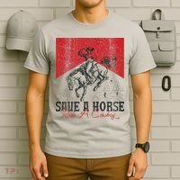 Save A Horse Ride A Cowboy Vintage Country Western T-Shirt thumb 6
