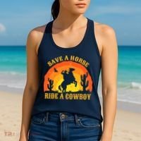 Save A Horse Ride Me A Cowboy Women's Tank Top thumb 2