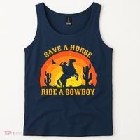 Save A Horse Ride Me A Cowboy Tank Top thumb 2