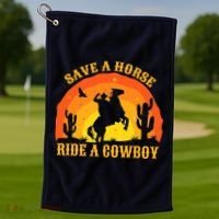 Save A Horse Ride Me A Cowboy Golf Towel thumb 1