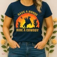 Save A Horse Ride Me A Cowboy Women's T-Shirt thumb 2