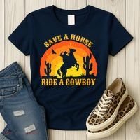 Save A Horse Ride Me A Cowboy Women's T-Shirt thumb 3