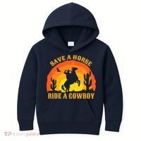Save A Horse Ride Me A Cowboy Kids Hoodie thumb 0