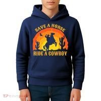 Save A Horse Ride Me A Cowboy Kids Hoodie thumb 4