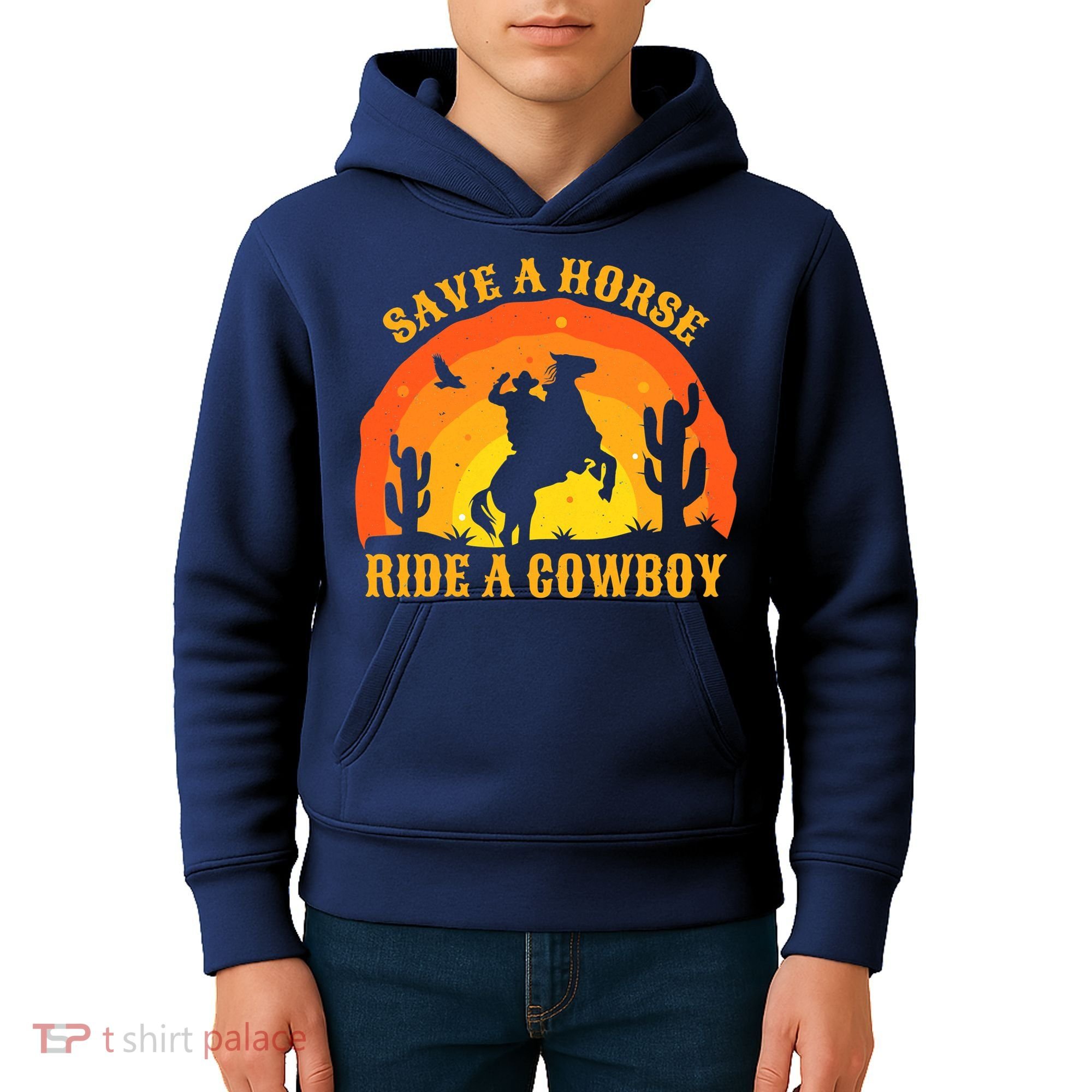 Save A Horse Ride Me A Cowboy Kids Hoodie