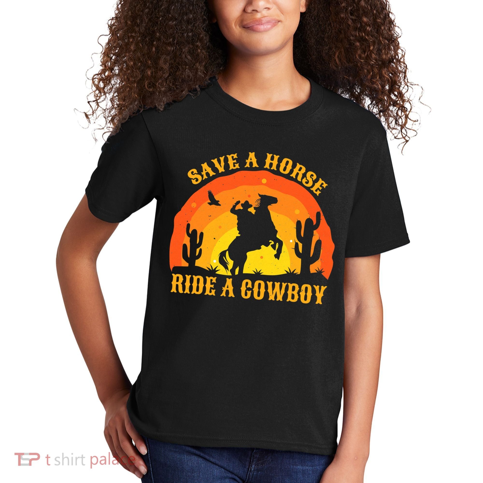 Save A Horse Ride Me A Cowboy Kids T-Shirt