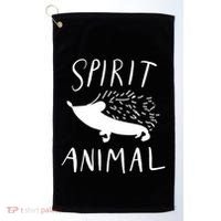 Spirit Animal Hedgehog Gift Funny Gift Golf Towel thumb 0